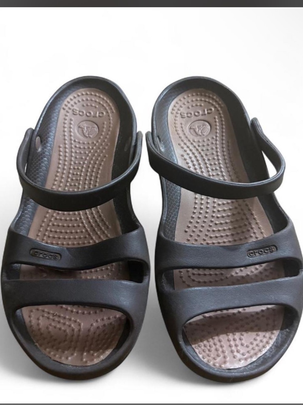 CROCS Cleo Women's Brown and Dark Brown Dual-Tone Sandals
